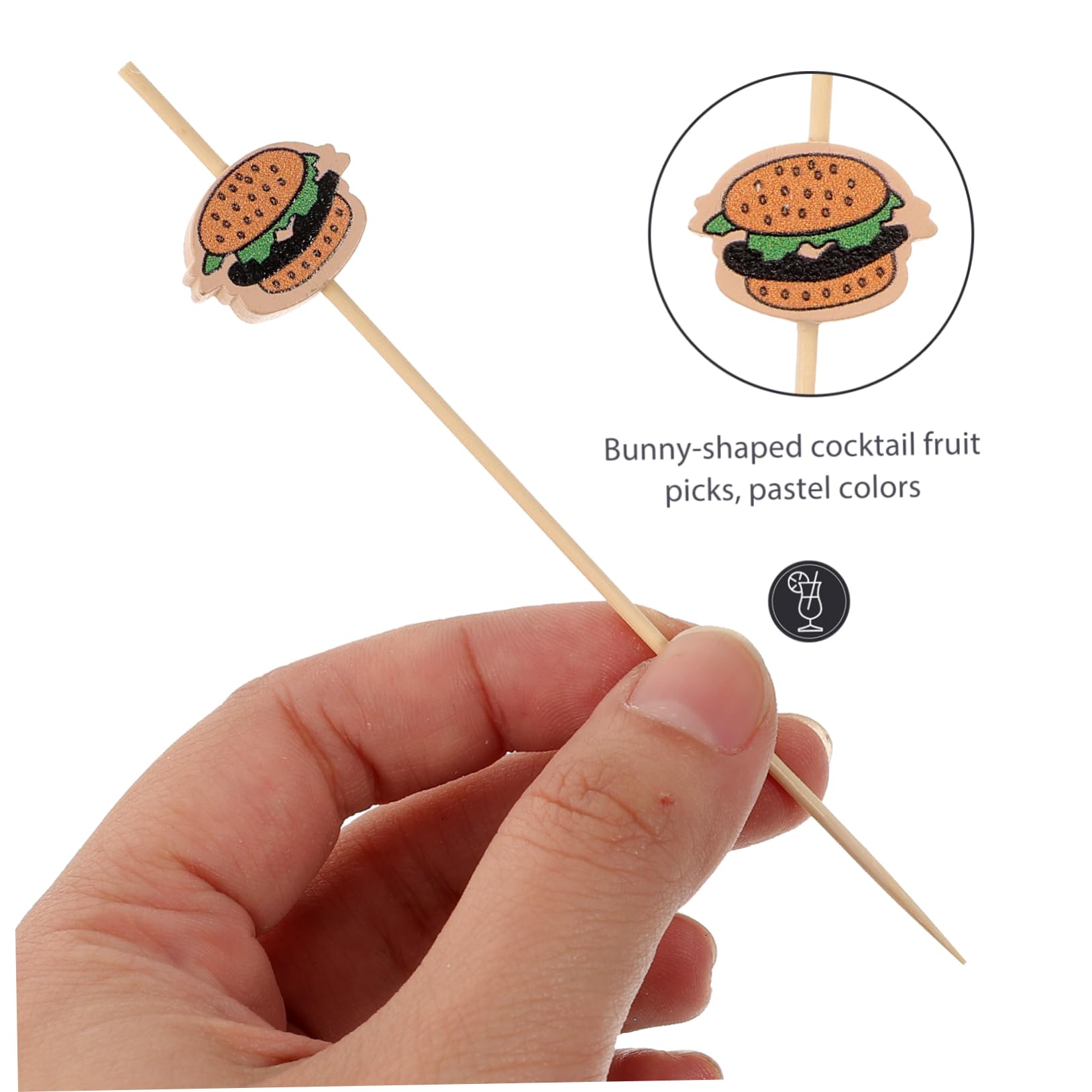 ハンバーガー　フルーツピック　フォーク Amazon.co.jp: HAKIDZEL 100個入りオレンジの竹製バーガーピック強力